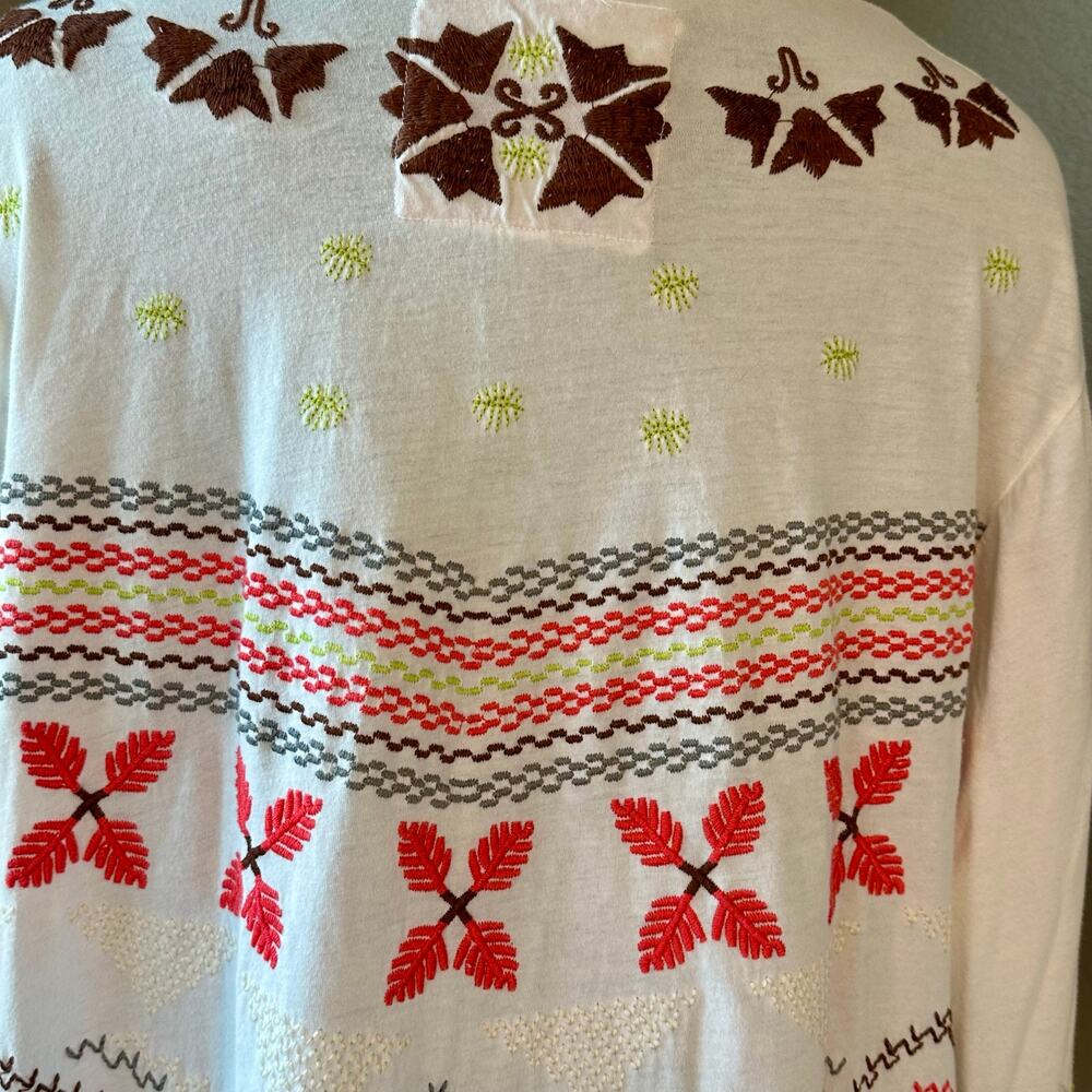 Johnny Was Los Angeles Embroidered Boho Kimono Cardigan Women M | White - Picture 4 of 8